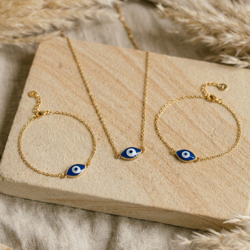 EVIL AYE PENDENT AND BRACELET SET FOR women