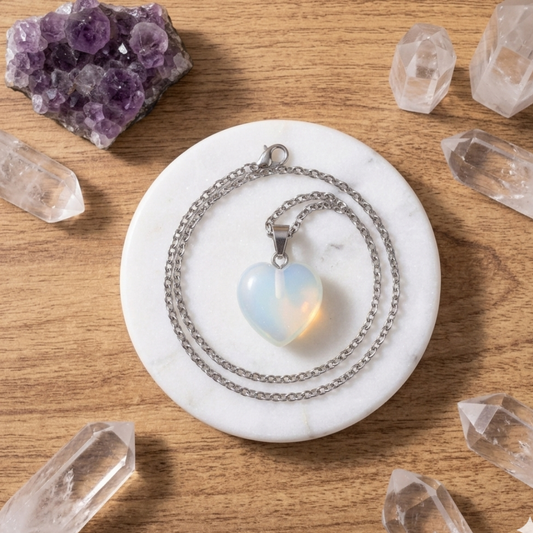 Opal heart pendent