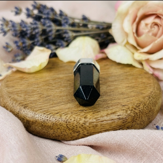Black tourmaline pencil pendent