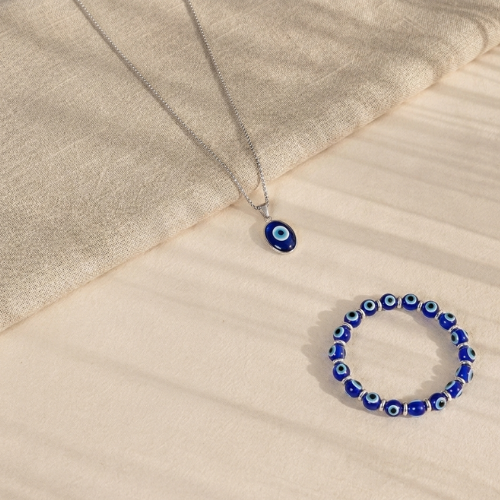 EVIL AYE PENDENT AND BRACELET SET FOR MEN