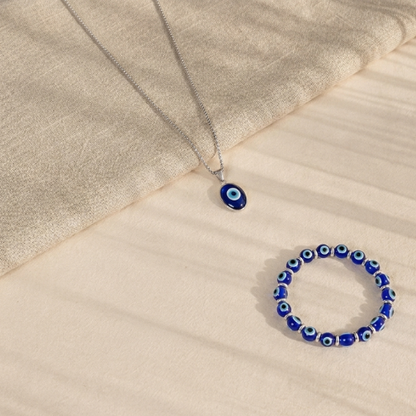 EVIL AYE PENDENT AND BRACELET SET FOR MEN