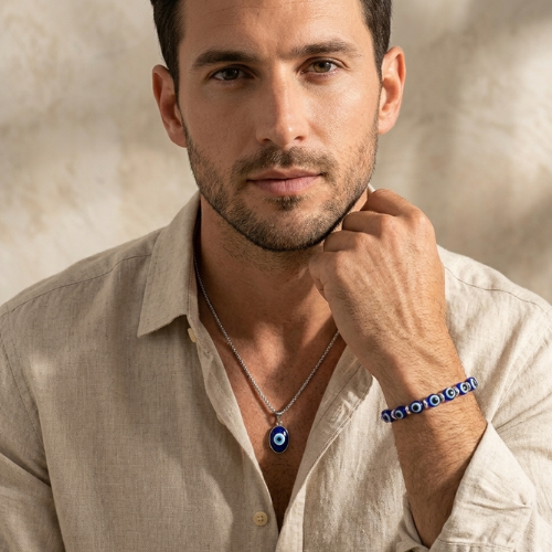 EVIL AYE PENDENT AND BRACELET SET FOR MEN