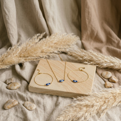 EVIL AYE PENDENT AND BRACELET SET FOR women