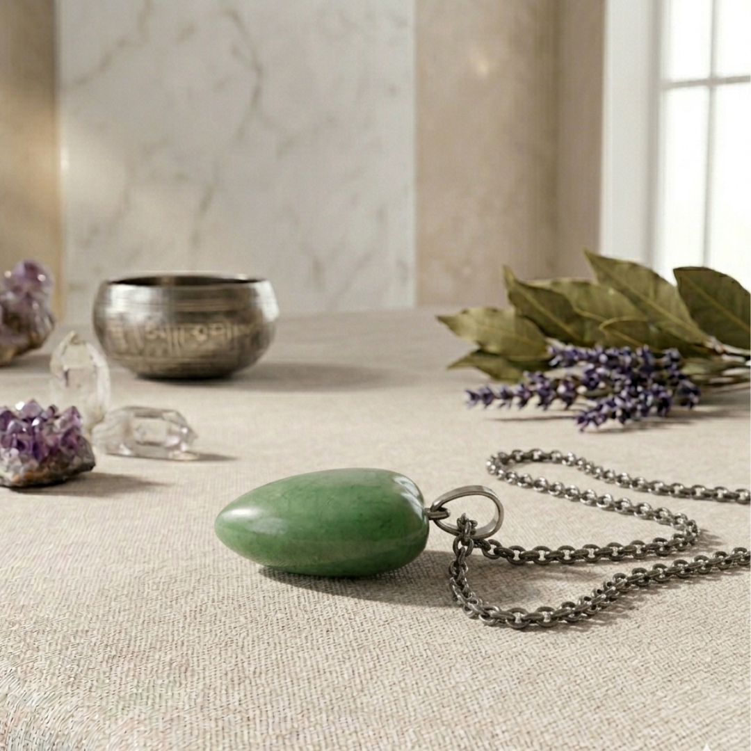Green adventurine heart pendent