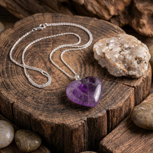 amethyst heart pendent
