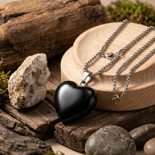 Black onyx heart pendent