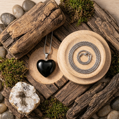 Black onyx heart pendent