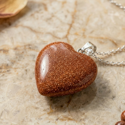 Sun stone heart pendent