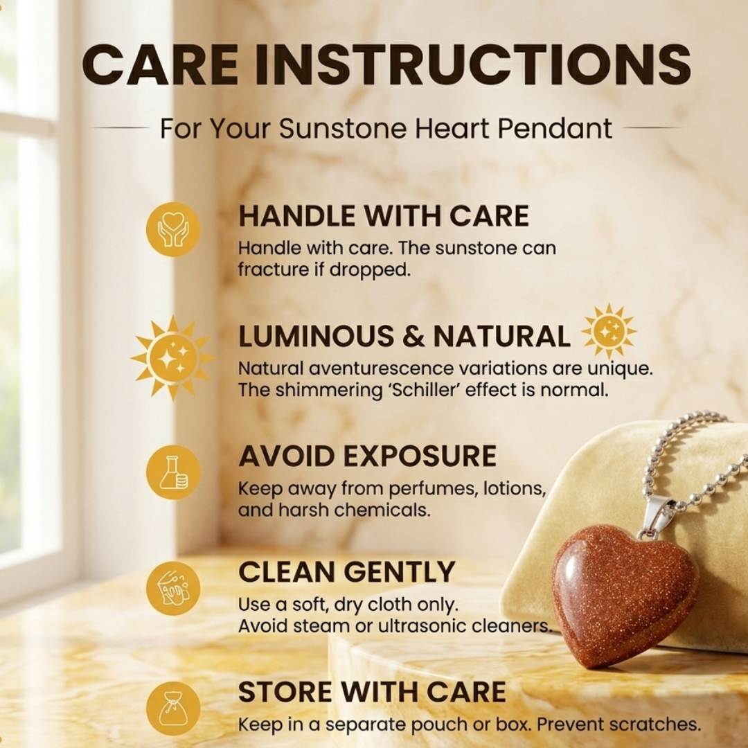 Sun stone heart pendent