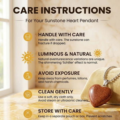 Sun stone heart pendent