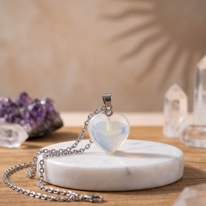 Opal heart pendent